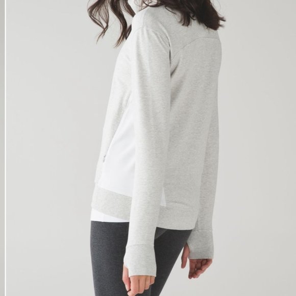 Lululemon On The Double Pullover Sweater Heathered White / Heathered White - Picture 3 of 16